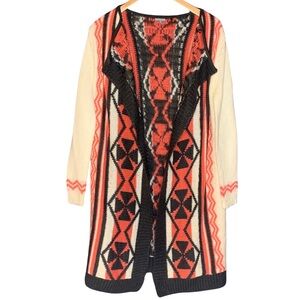 Charlotte Russe Aztec Open Front Cardigan NWT